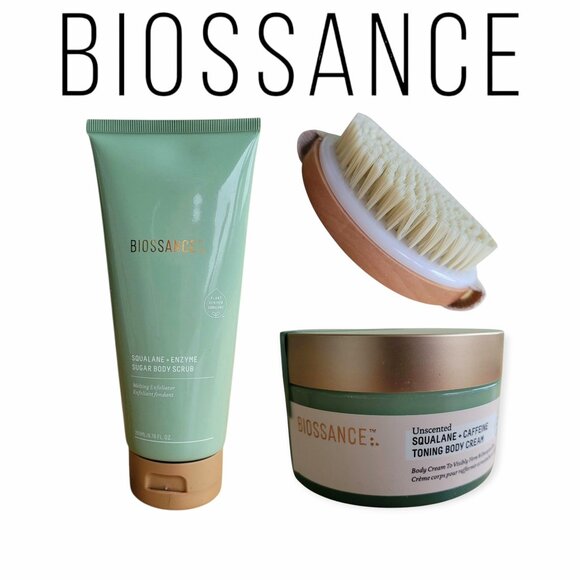 Biossance Squalane Enzyme Body Scrub & Cream Set NWT - Picture 1 of 15